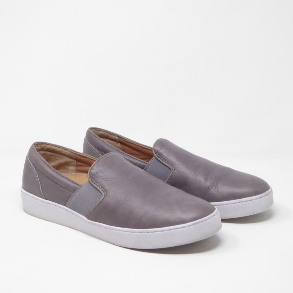 Vionic Women Slip On Sneakers Shoes Gray Leather Demetra Orthotic Size 9 - Picture 2 of 9